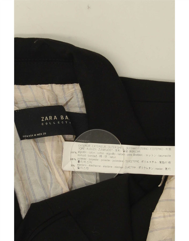 Jachetă pentru femei Zara cu 1 nasture, UK 12, bumbac mediu negru