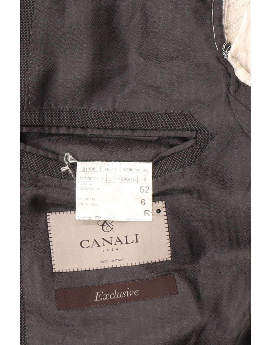 Jachetă pentru bărbați Canali cu 2 nasturi IT 52 XL Lână gri