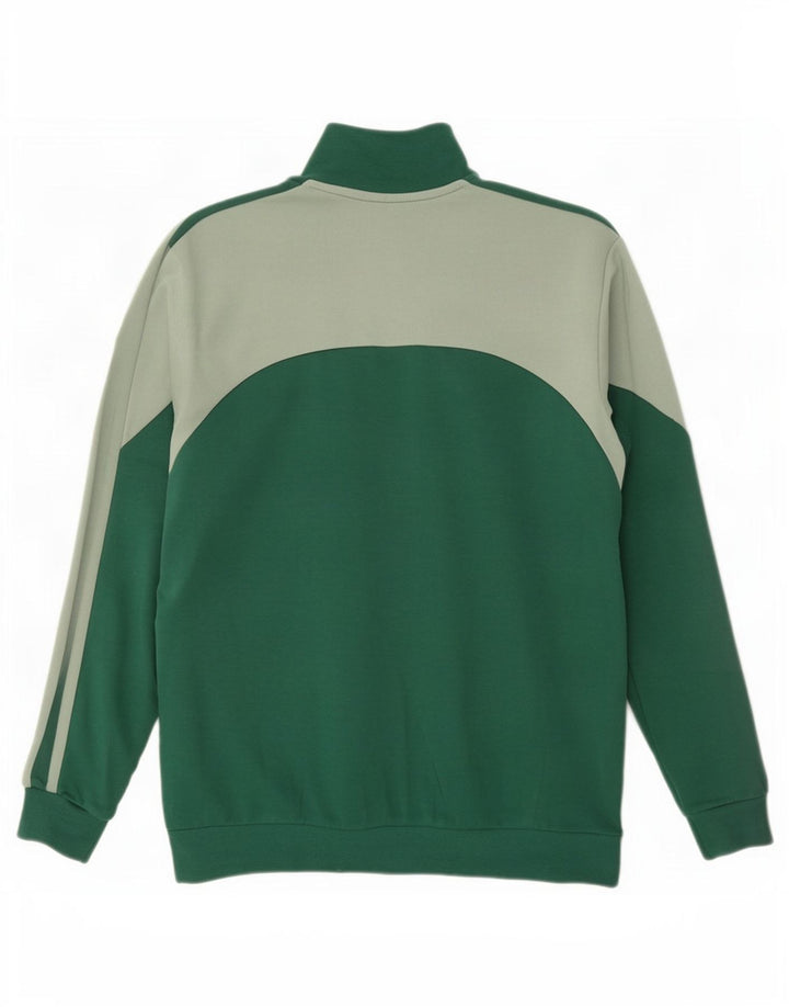 Jachetă pentru trening Adidas pentru bărbați, bumbac color bloc verde mediu