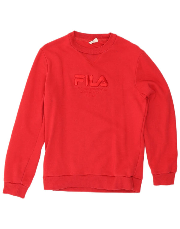 Pulover cu grafic pentru femei Fila UK 10 Bumbac roșu mic