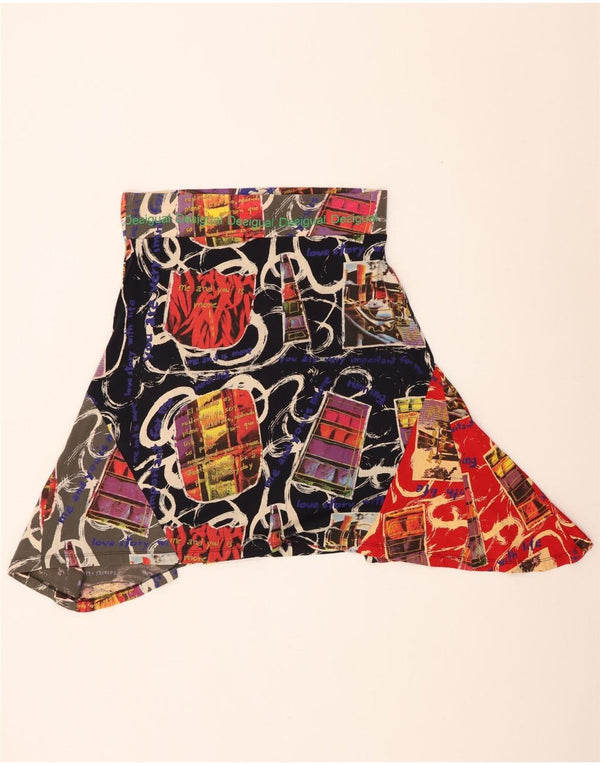 Fusta asimetrică cu grafică Desigual pentru femei XL W36 L21 bumbac multicolor