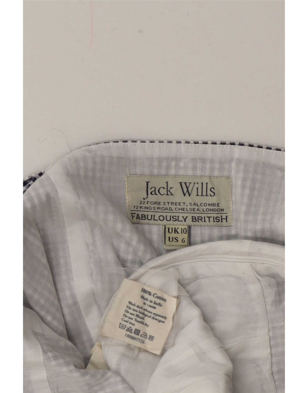 Jack Wills Combi obișnuit fără mâneci pentru femei UK 10 Bumbac cu carouri albastre mici