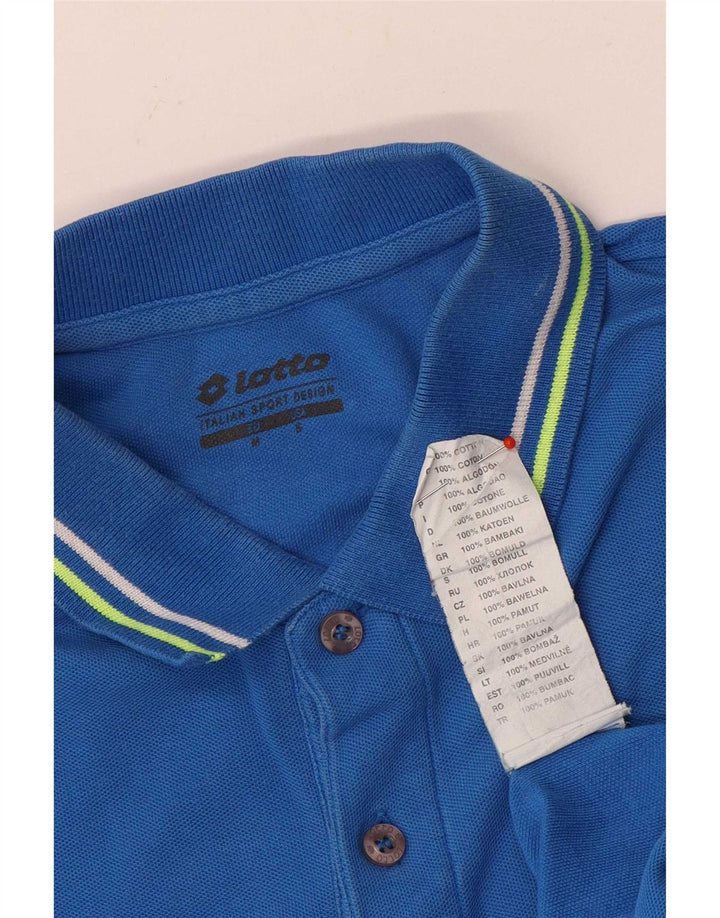 Tricou polo pentru bărbați Lotto, bumbac cu dungi albastre
