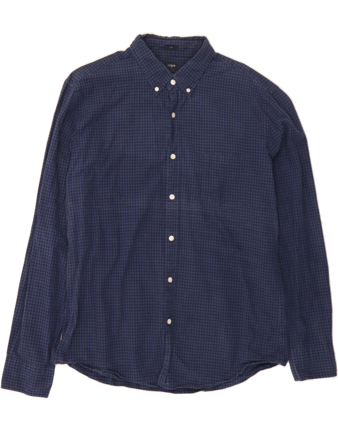 J. CREW Mens Slim Shirt XL Navy Blue Check Cotton Vintage J. Crew and Second-Hand J. Crew from Messina Hembry 