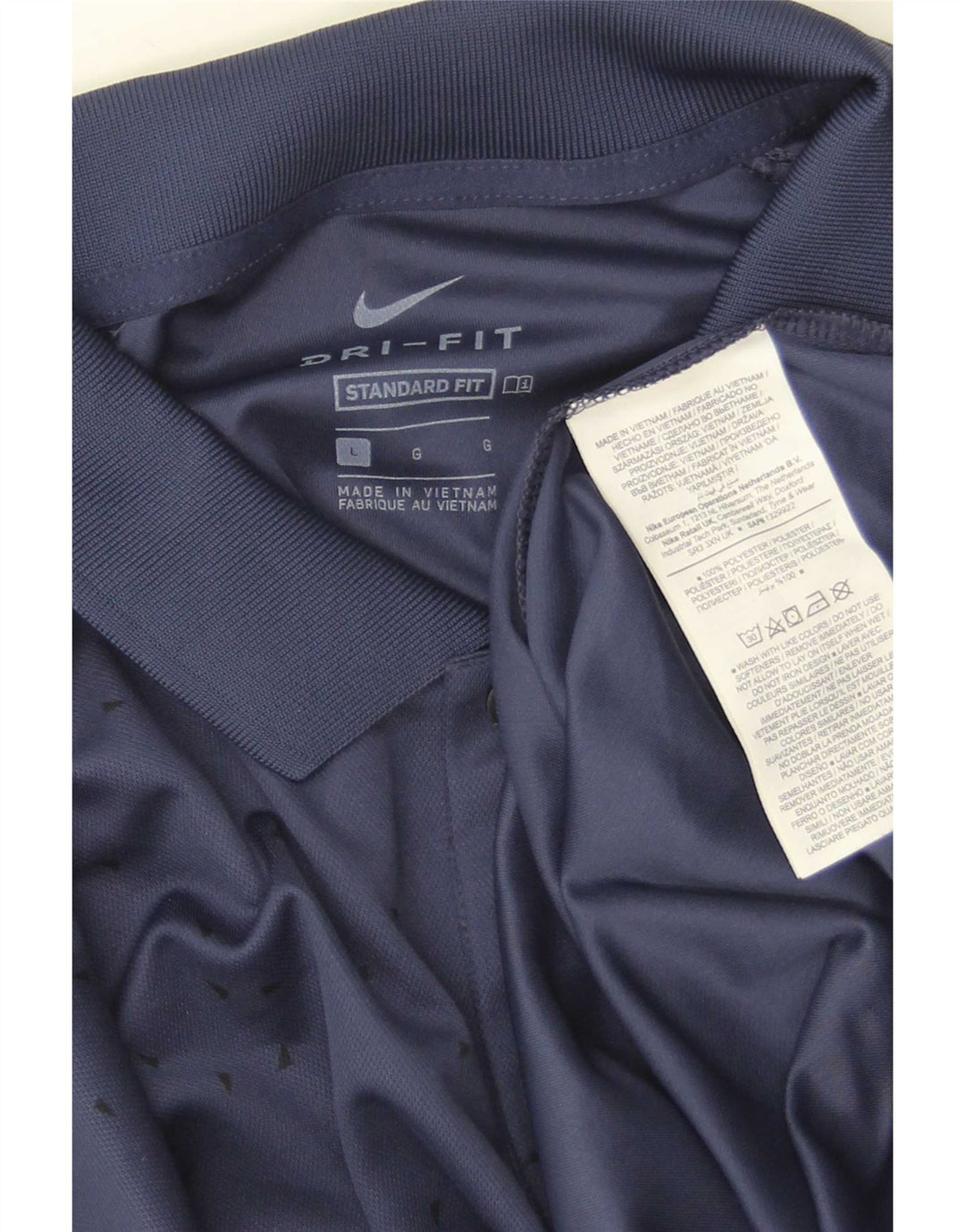 Tricou polo Nike Dri Fit Standard Fit pentru bărbați, mare, albastru, poliester