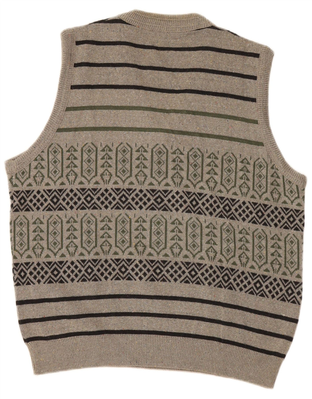 Vestă Vintage pentru bărbați Tank Top Mare Gri Geometric Bumbac