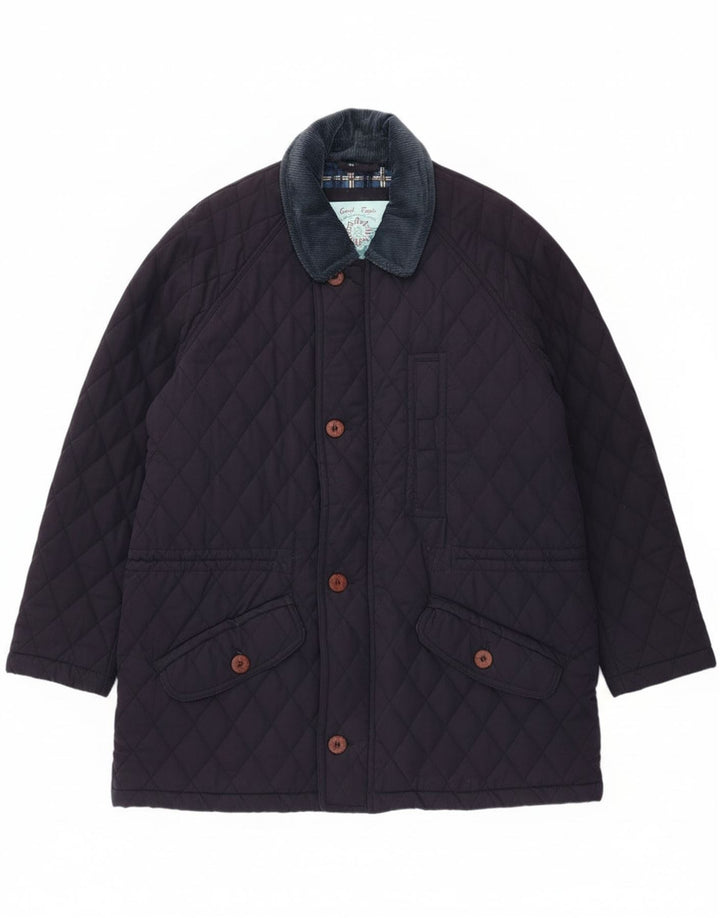 Jachetă matlasată vintage pentru bărbați UK 42 XL bleumarin poliester