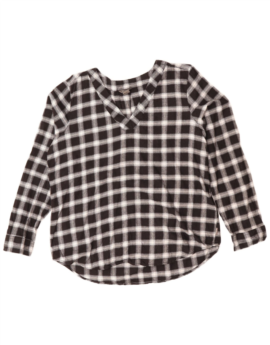 Cămașă cu pulover pentru femei Eddie Bauer UK 14 Medium Black Check Bumbac