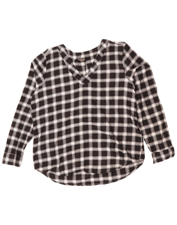 Cămașă cu pulover pentru femei Eddie Bauer UK 14 Medium Black Check Bumbac