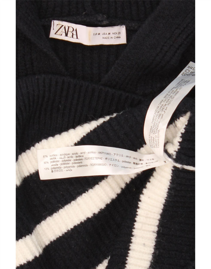 Pulover supradimensionat cu glugă pentru femei Zara UK 14 Medium Black Dunge