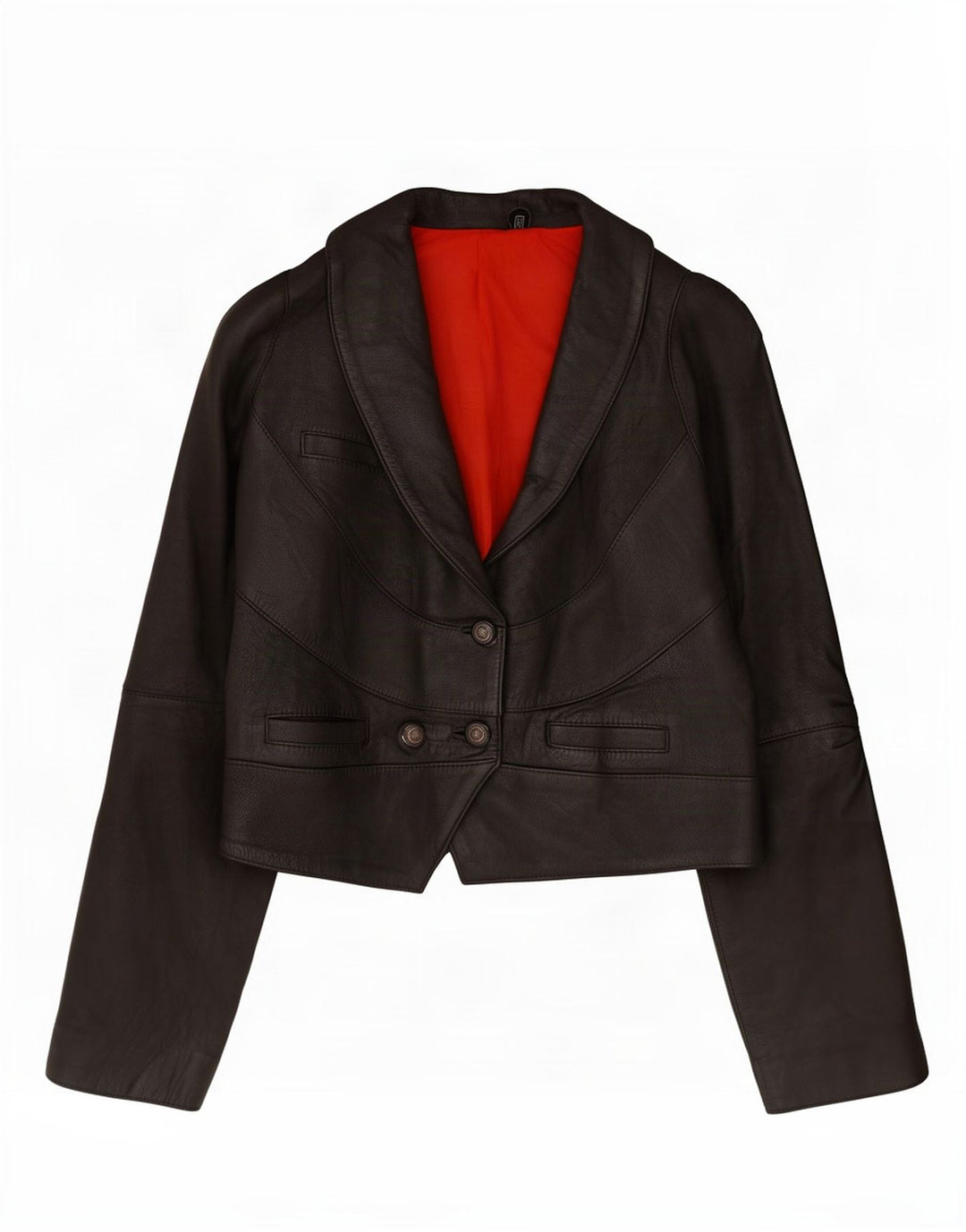 Geaca de piele vintage pentru femei EU 40 Medium Black