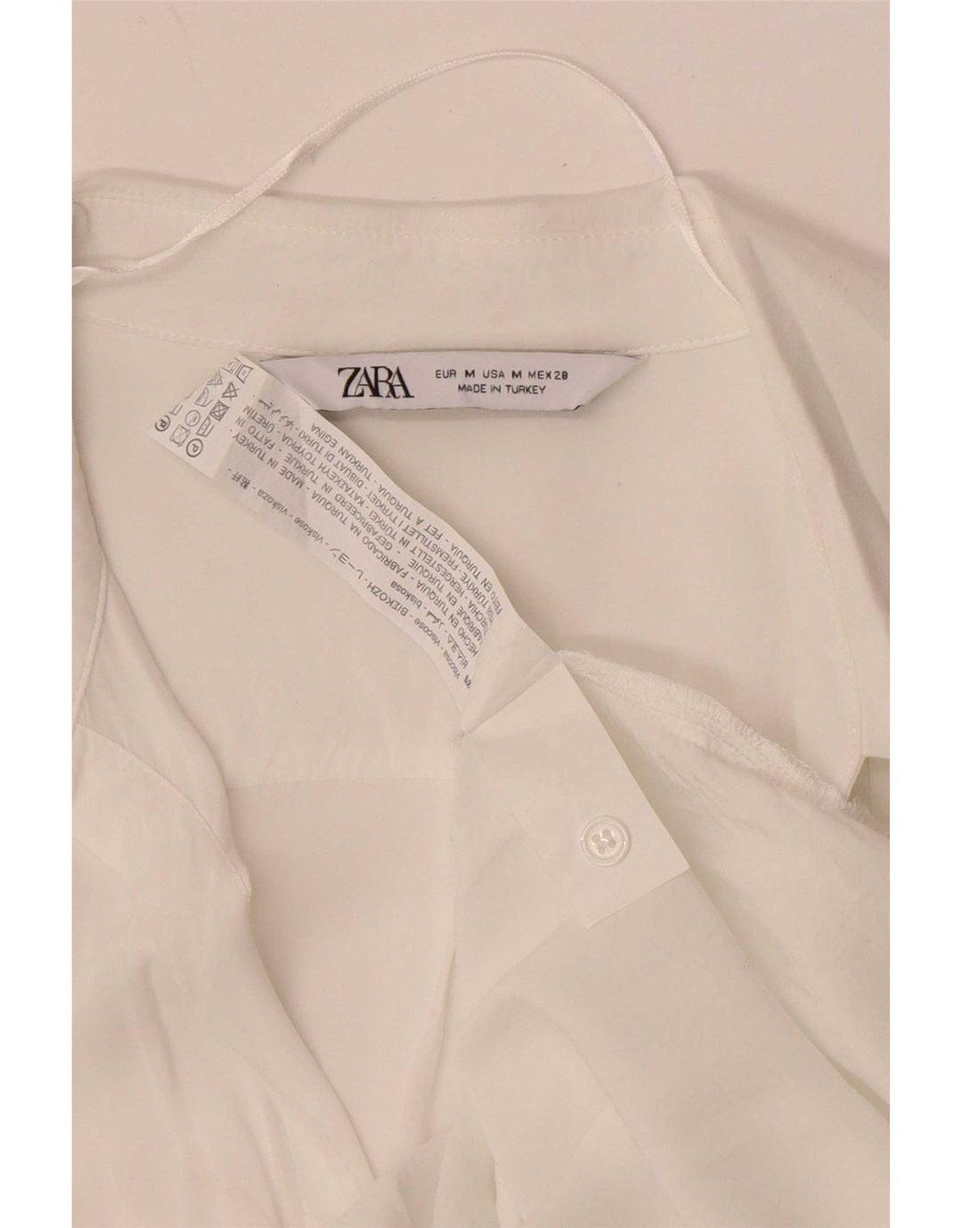 Bluză cămașă pentru femei Zara UK 12 Medium White Viscose