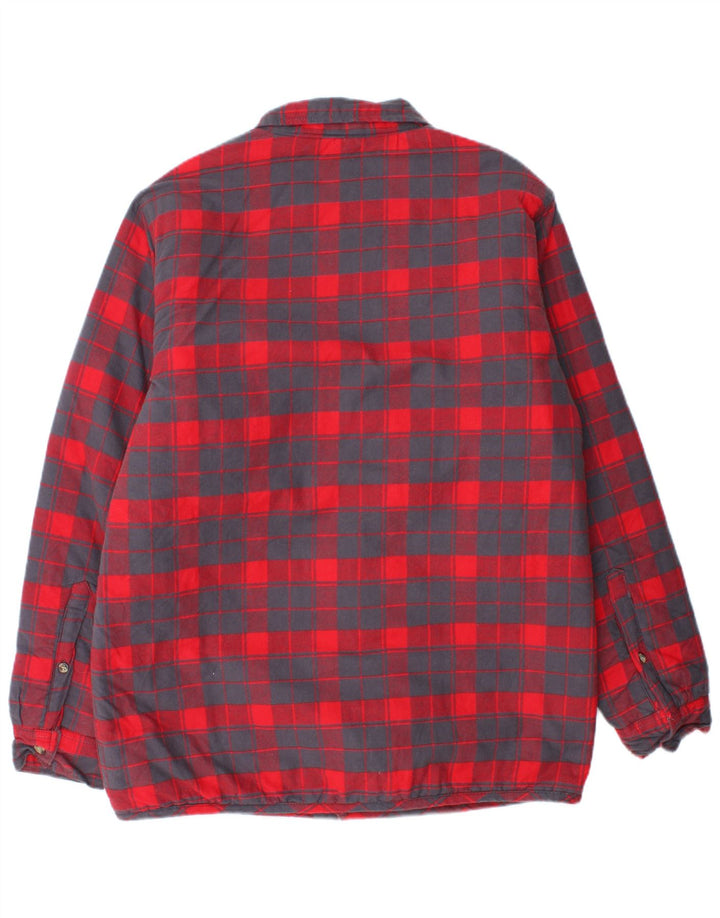 Cămașă de flanel Lumberjack Vintage pentru bărbați IT 48/50, bumbac cu carouri roșii medii