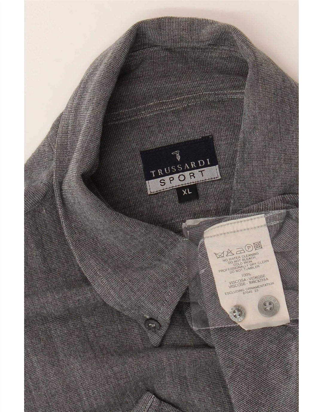 Cămașă Trussardi pentru bărbați XL, gri viscoză