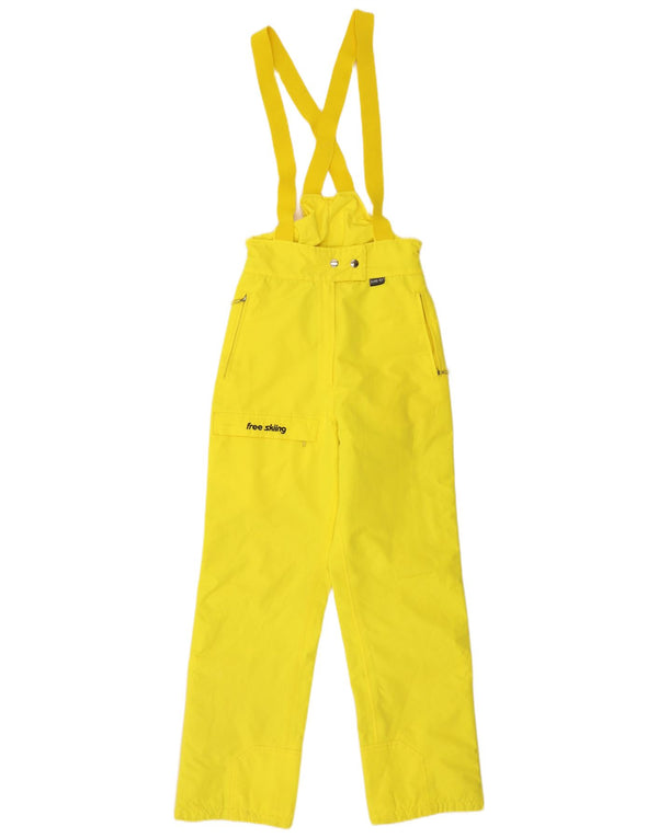 Pantaloni de schi salopete vintage pentru femei EU 34 XS poliamidă galbenă
