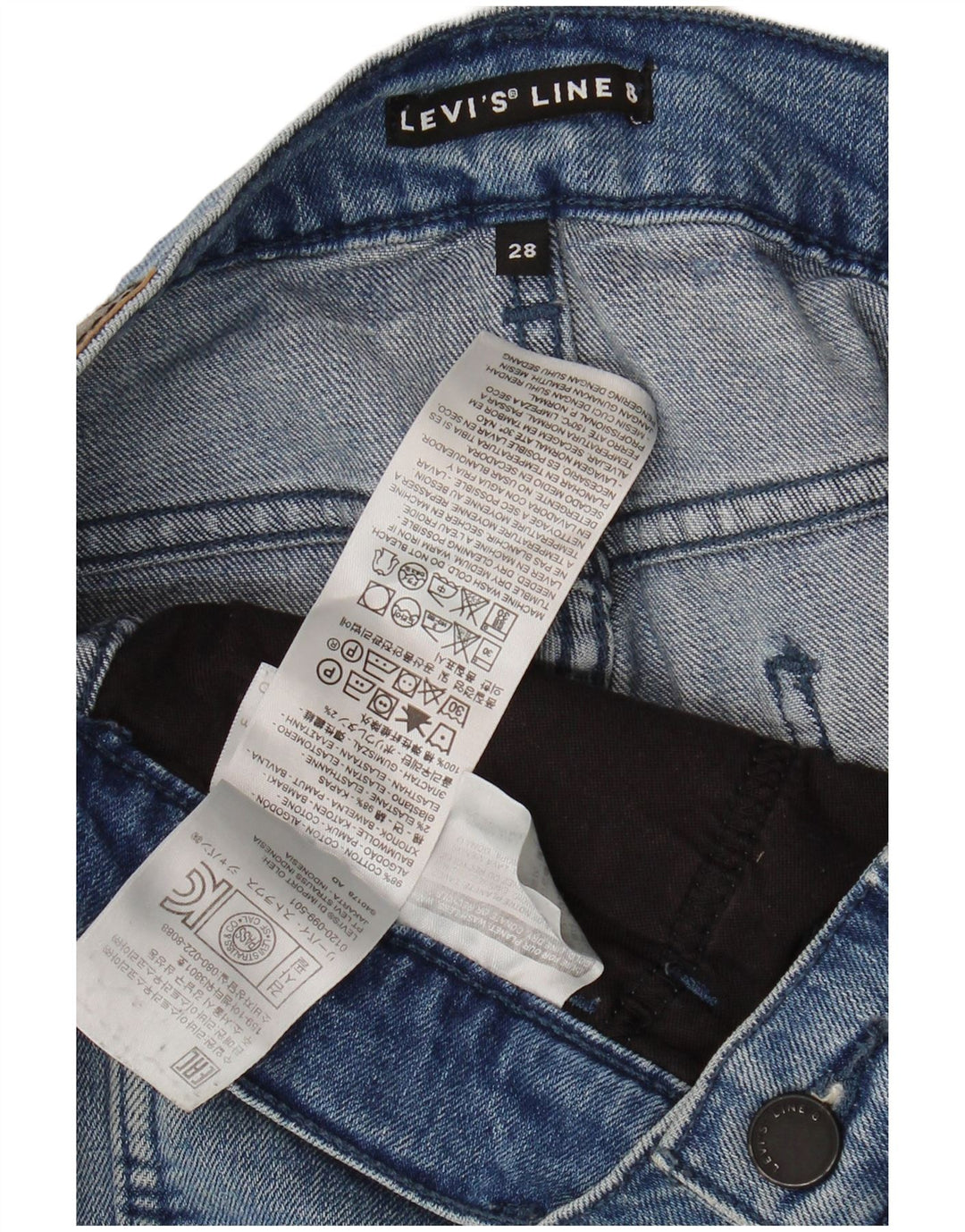 Pantaloni scurți Levi's Line 8 Denim W28 Medium Blue Bumbac