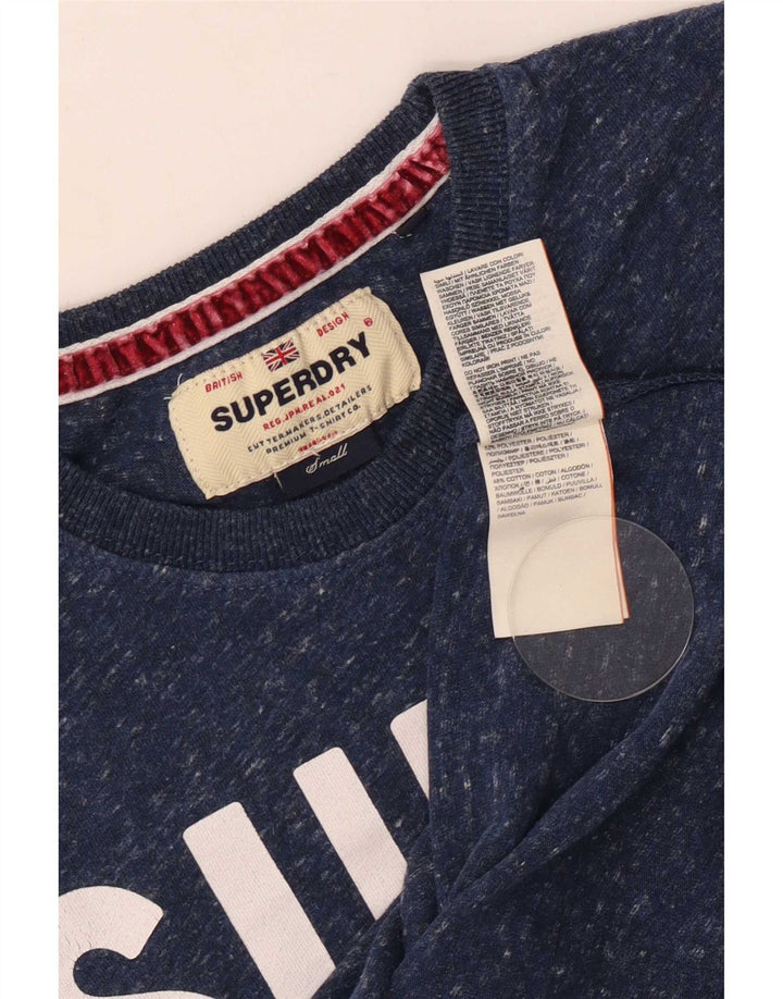 Tricou grafic pentru bărbați Superdry Top mic, albastru marin, poliester pătat