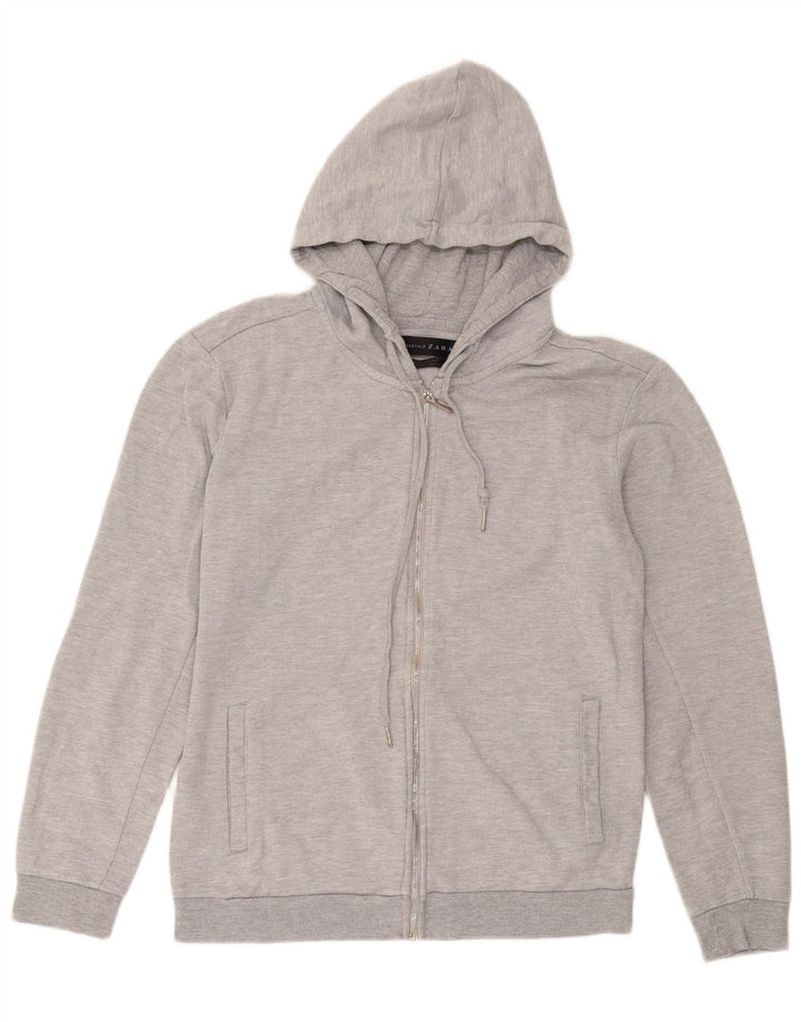 Pulover pentru femei Zara, cu fermoar, UK 12, bumbac gri mediu