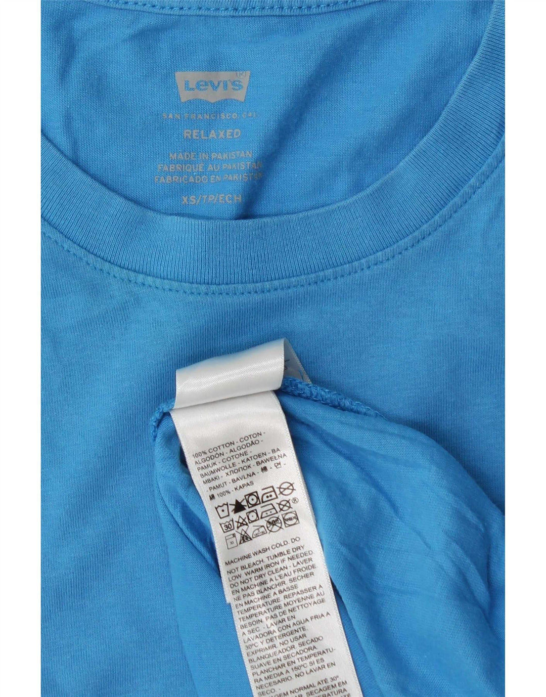 Tricou relaxat pentru bărbați Levi's Top XS Blue Bumbac