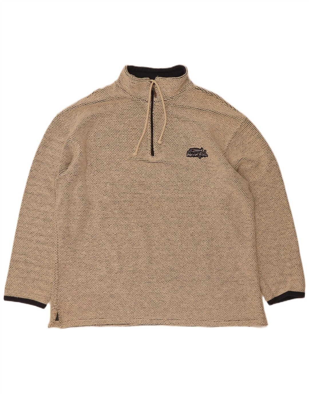 Hanorac pentru bărbați Weird Fish, cu fermoar și gât, Jumper XL, bej, bumbac