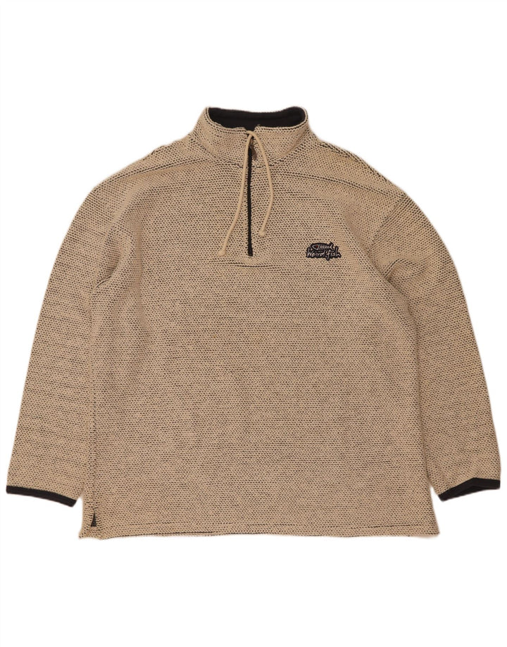 Hanorac pentru bărbați Weird Fish, cu fermoar și gât, Jumper XL, bej, bumbac