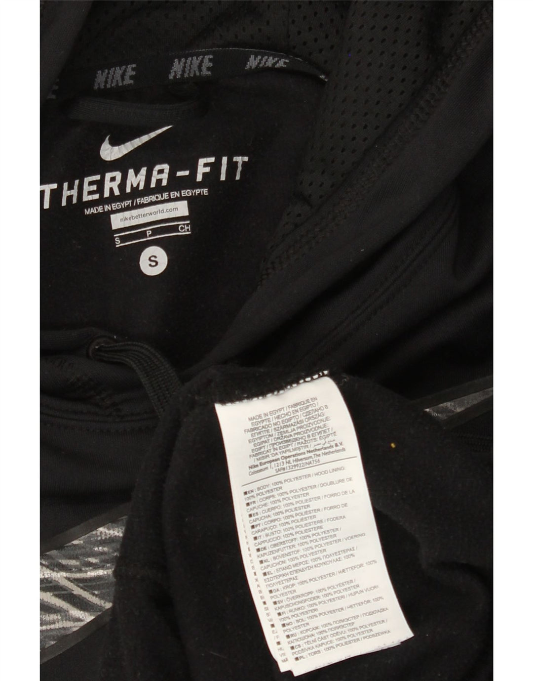 Pulover NIKE Therma-Fit Graphic pentru bărbați, poliester mic, negru
