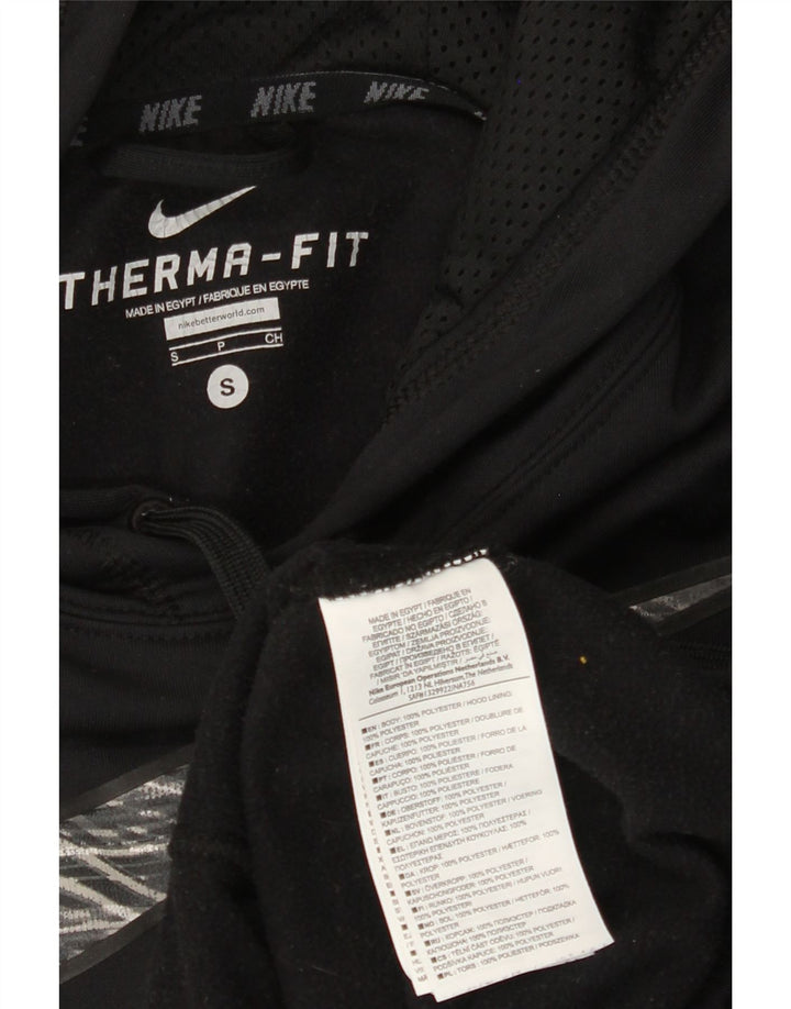 Pulover NIKE Therma-Fit Graphic pentru bărbați, poliester mic, negru