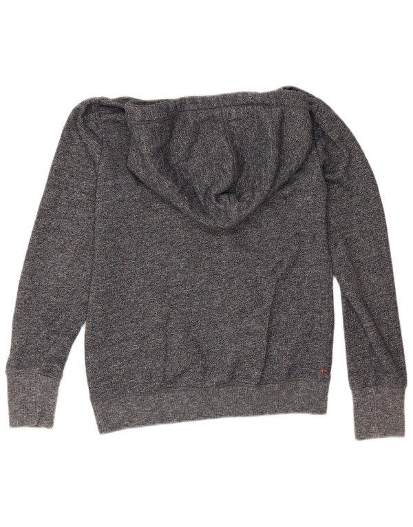 Pulover Superdry pentru damă cu grafică cu capota UK 12, mediu, albastru marin, bumbac cu pete