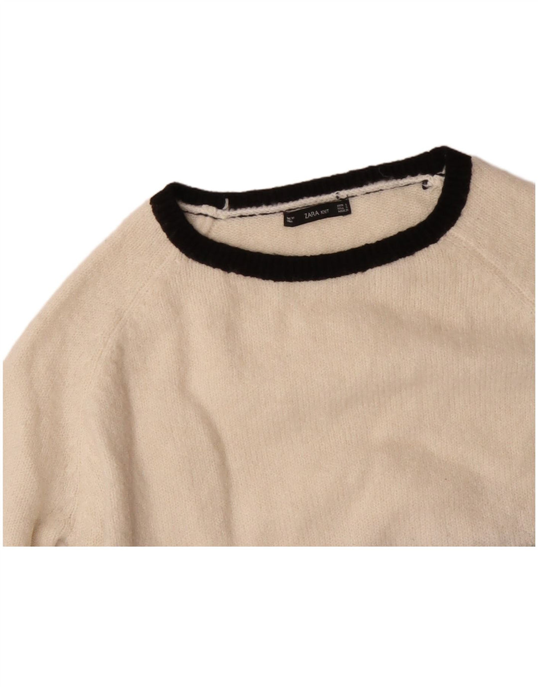 Pulover ZARA pentru damă, cu gât de barcă, UK 10, mic, negru, acrilic