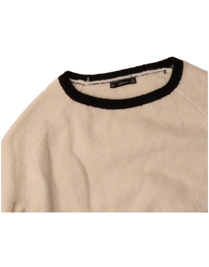 Pulover ZARA pentru damă, cu gât de barcă, UK 10, mic, negru, acrilic