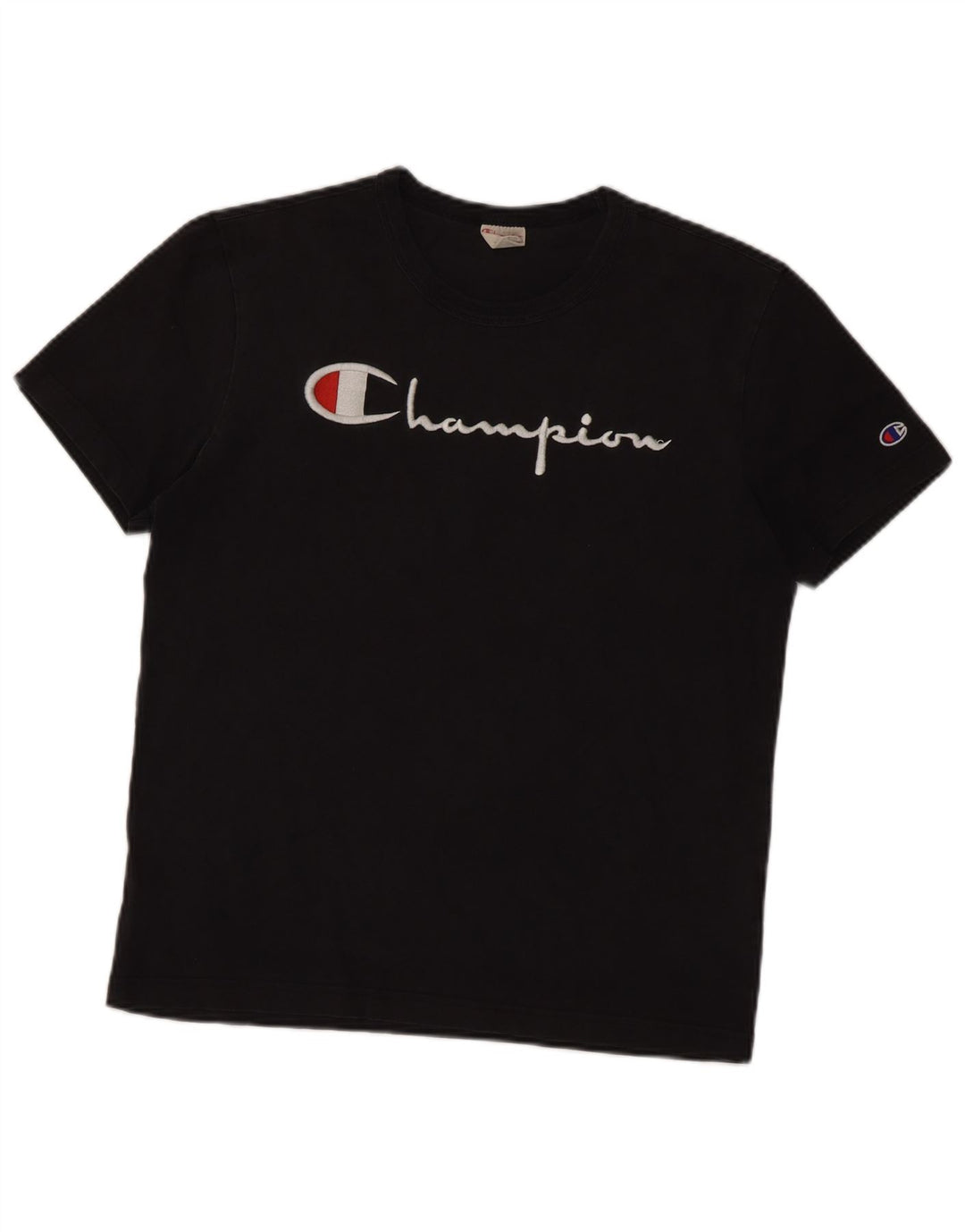 Tricou grafic Champion pentru bărbați Top mediu din bumbac negru