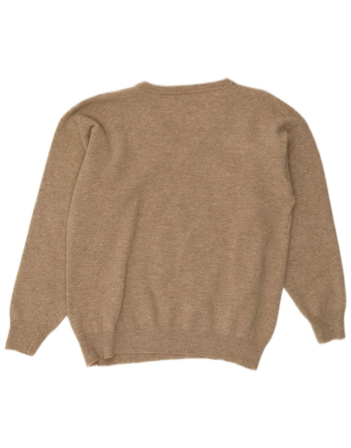 Pierre Cardin Pulover cu decolteu în V pentru bărbați IT 52 Large Bej Argyle/Diamond