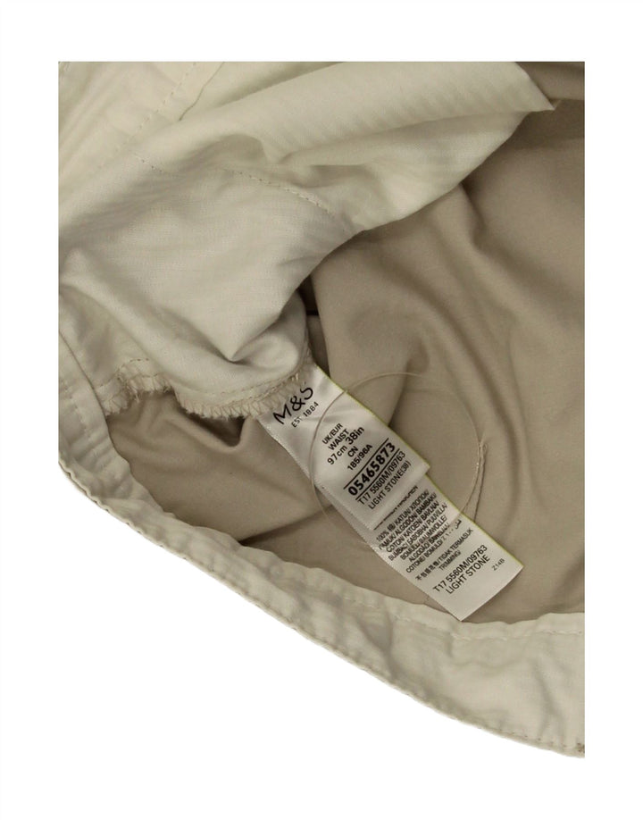 Pantaloni scurți chino pentru bărbați Marks & Spencer W38 XL, bumbac bej