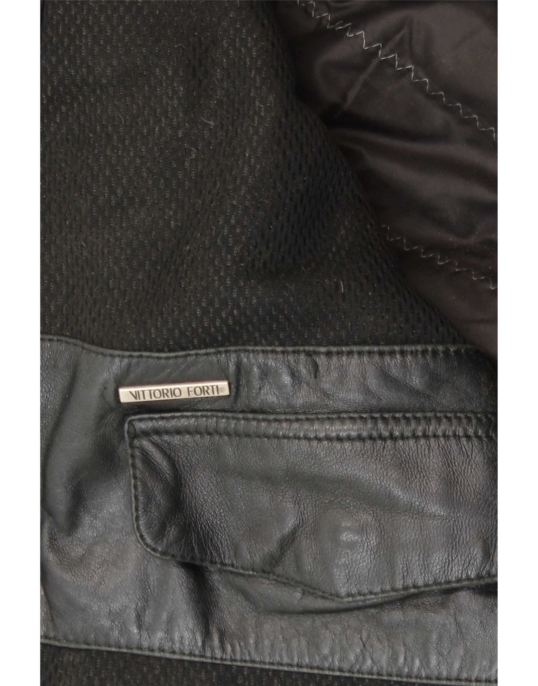 Vittorio Forti Bomber din piele pentru bărbați IT 50 Large Black