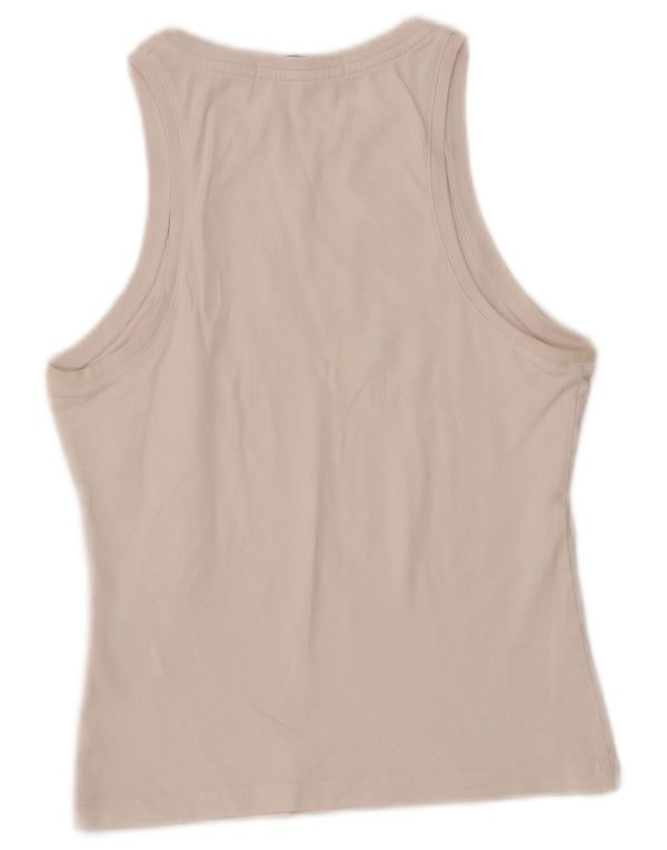 CALVIN KLEIN JEANS Top cu vestă cu grafică pentru femei UK 6 XS Alb