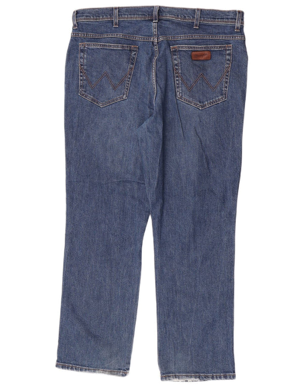 Blugi drepti Wrangler pentru bărbați, cu ajustare normală, W40 L30, bumbac albastru