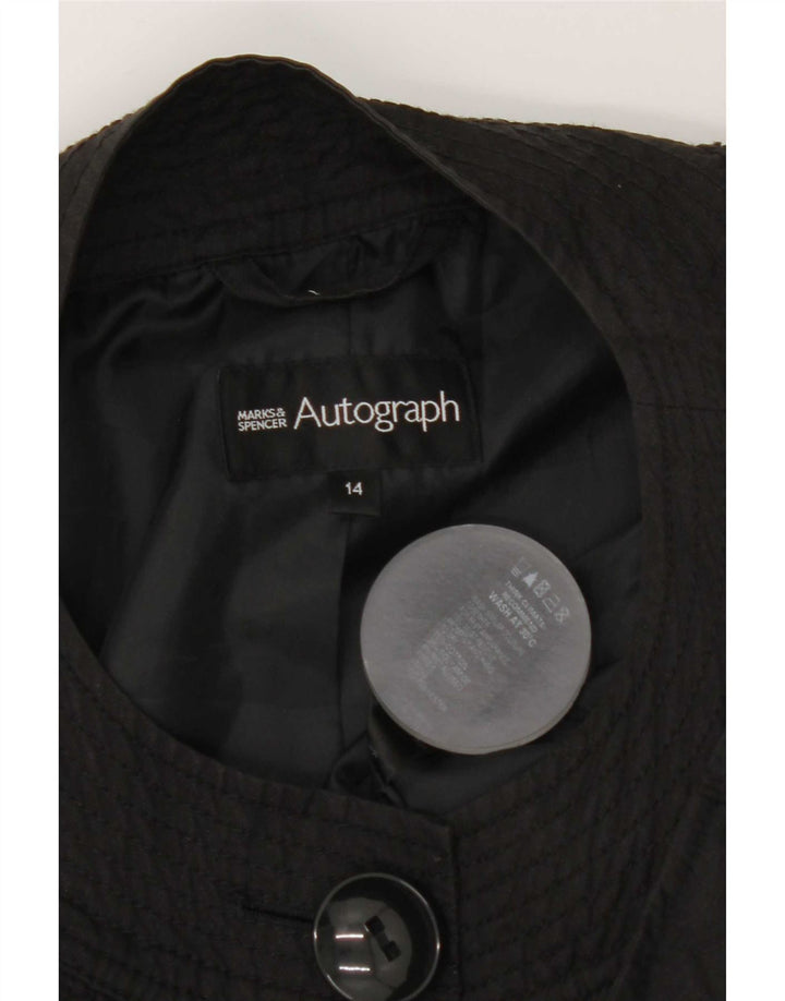 Trench cu autograf pentru femei Marks & Spencer UK 14 bumbac mediu negru