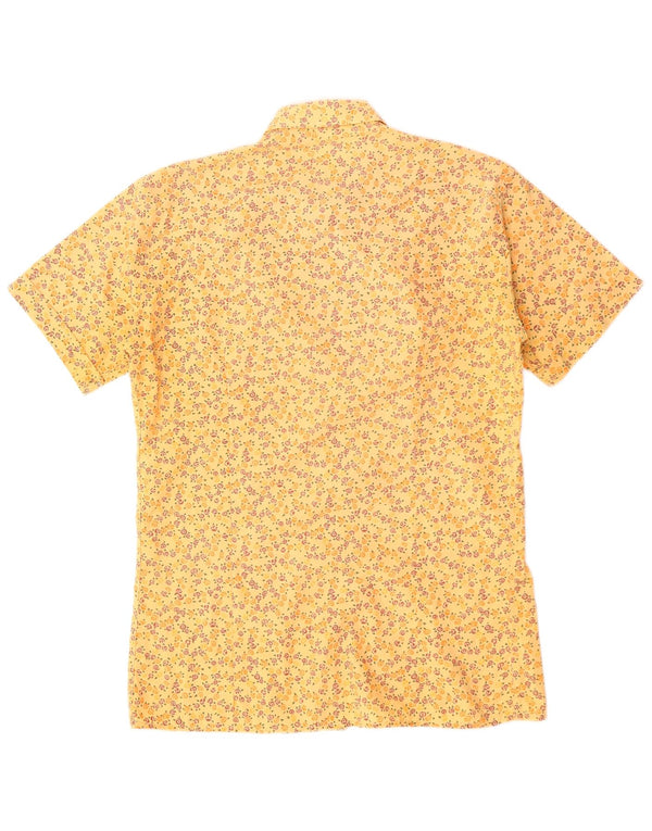 Cămașă Vintage pentru bărbați cu mânecă scurtă Mărimea 15 1/2 39 Medium Galben Floral