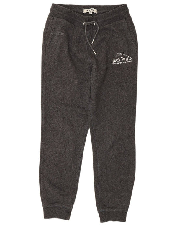 Jack Wills Pantaloni de trening grafic pentru femei Joggeri UK 10 Small Gri