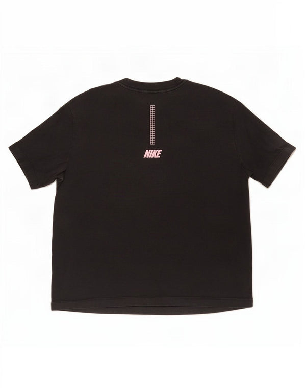 Tricou grafic supradimensionat Nike pentru femei Top UK 10 Small Black Bumbac