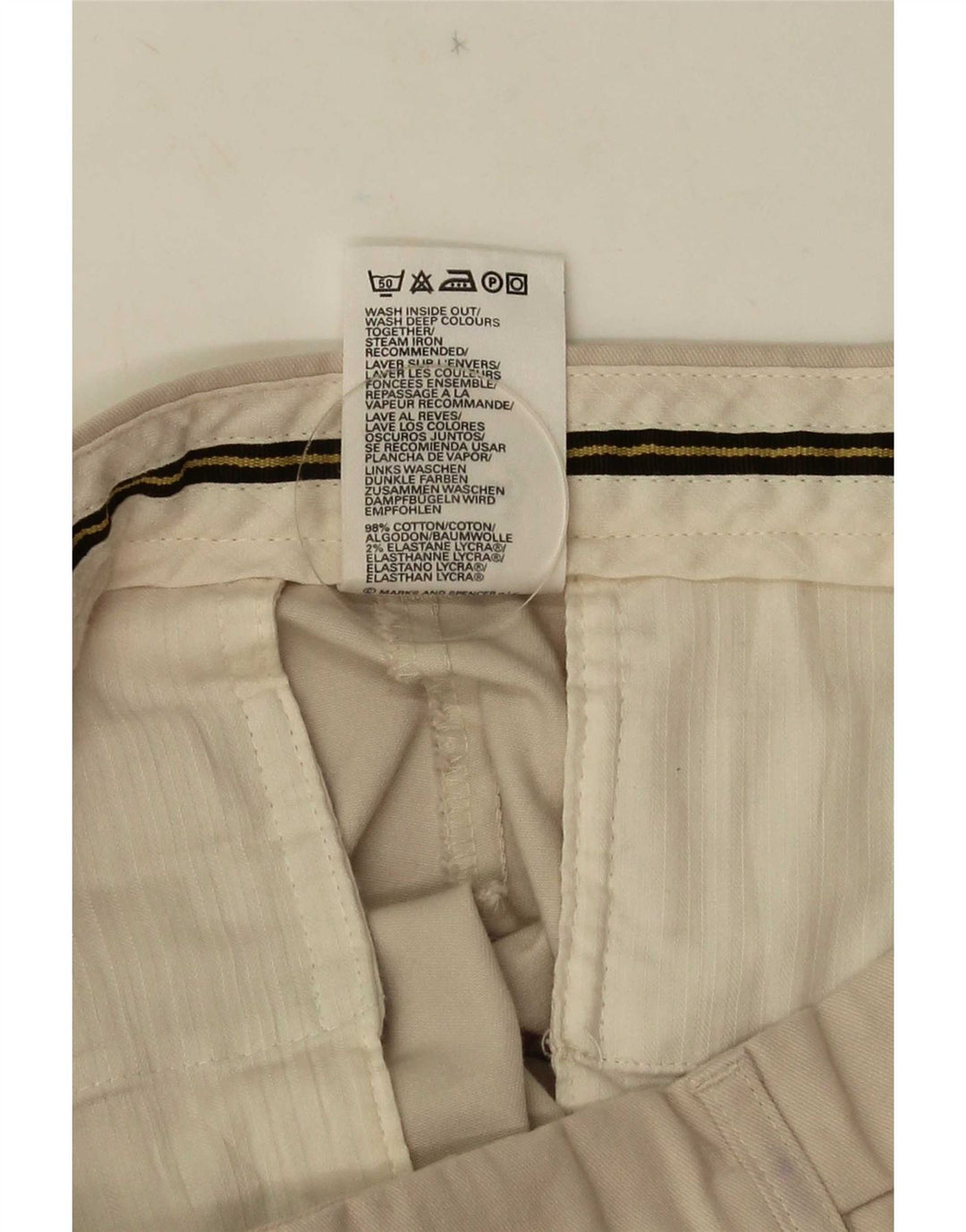 Pantaloni de costum pentru bărbați Marks & Spencer L34 L31, bej, bumbac
