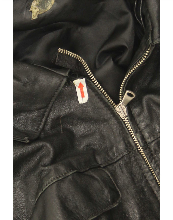 Jachetă de piele vintage pentru bărbați UK 38 Medium Black