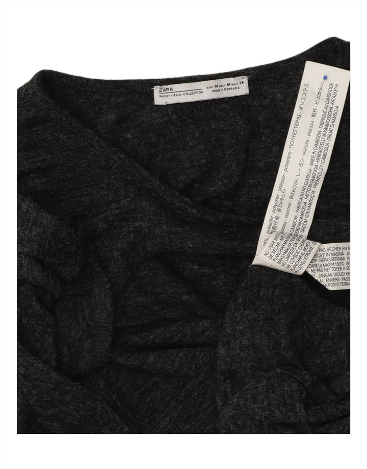 Tricou pentru femei Zara UK 12 Poliester cu pături gri mediu