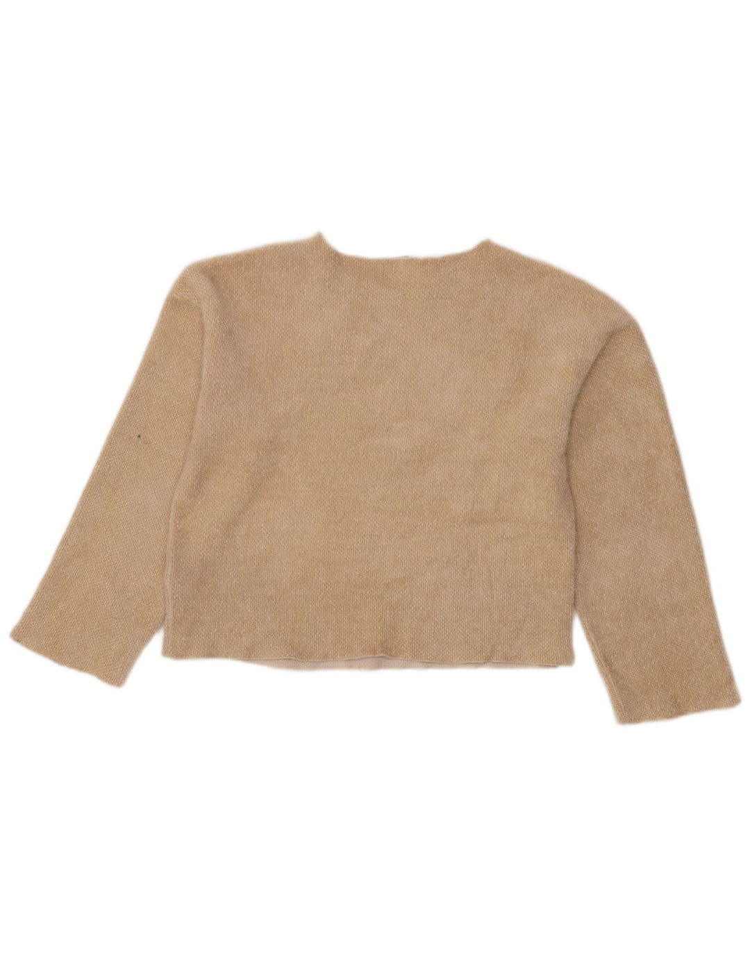 Crop Top pentru femei Zara cu mânecă lungă UK 10 Mic Bej Poliester