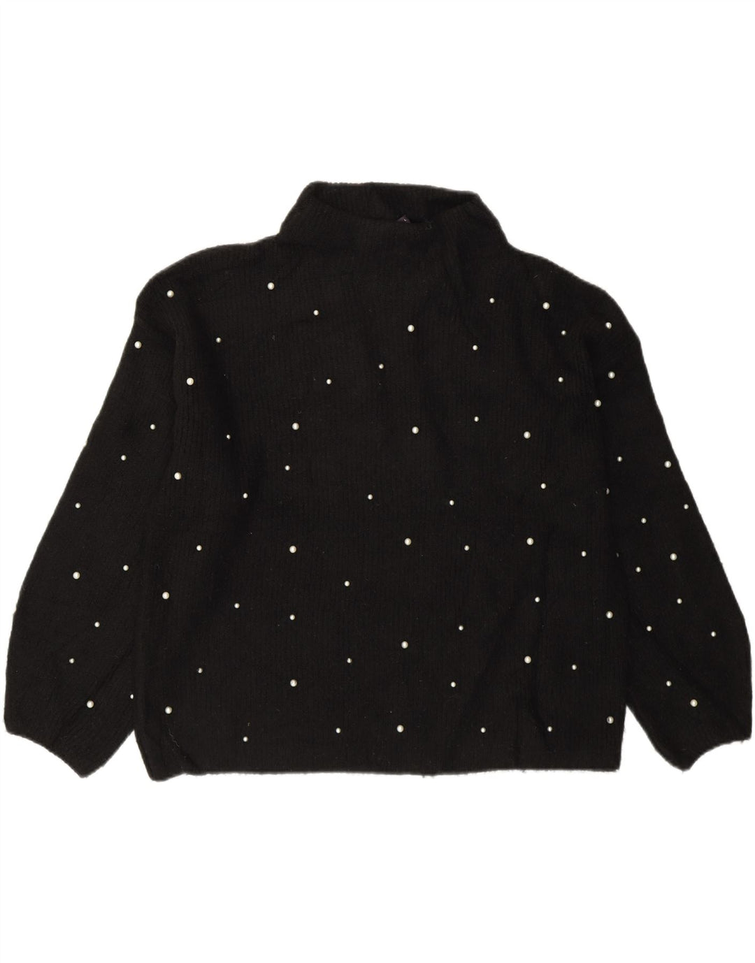 Pulover cu gât țestoasă pentru femei Marks & Spencer UK 14, mare, negru, acrilic