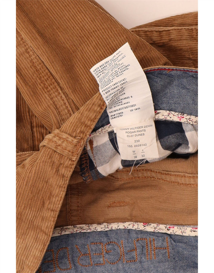 Pantaloni pentru bărbați TOMMY HILFIGER Bootcut din velur W36 L32 bumbac maro