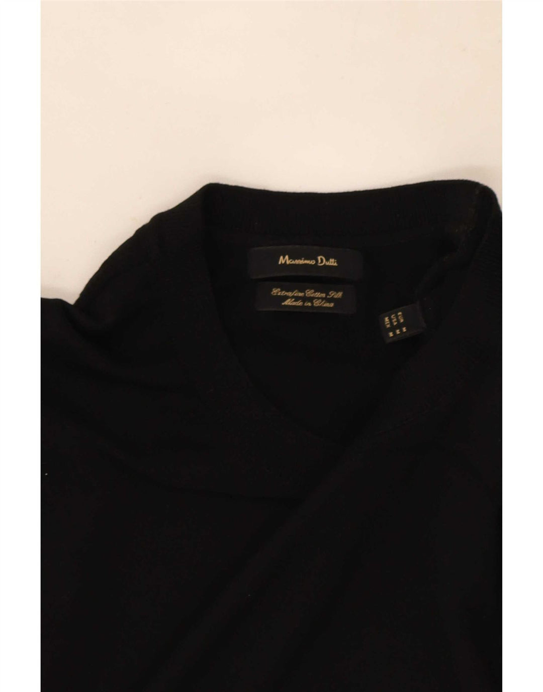 Pulover Massimo Dutti pentru bărbați, cu mânecă scurtă, cu decolteu, negru mediu