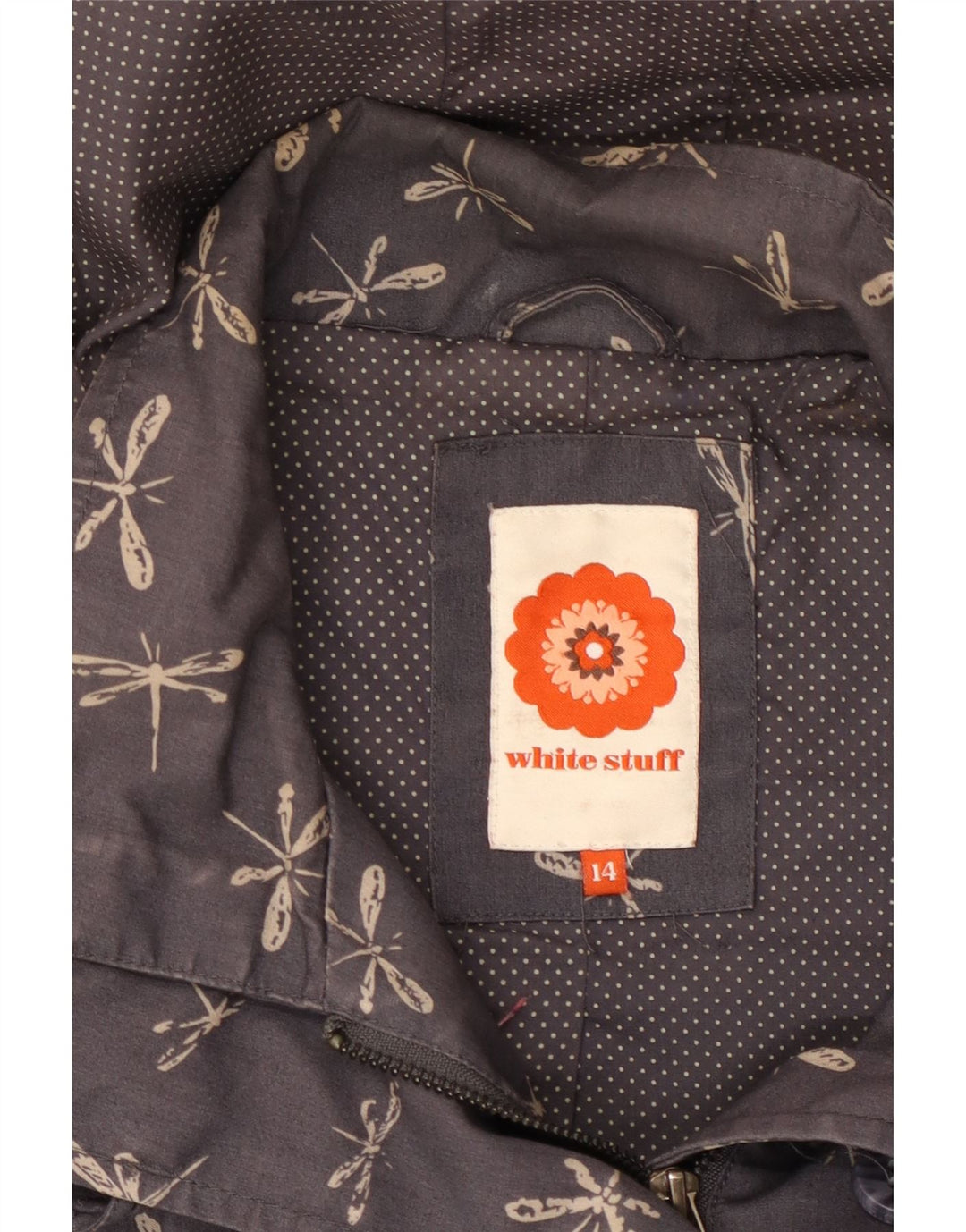 WHITE STUFF Jachetă Windbreaker pentru femei UK 14 mare, bleumarin, imprimeu animal