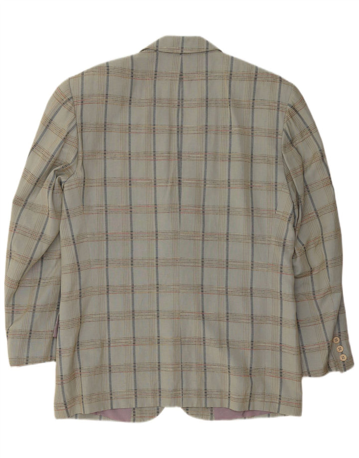 Jachetă pentru bărbați VINTAGE cu 2 nasturi, IT 52 XL, viscoză cu carouri gri