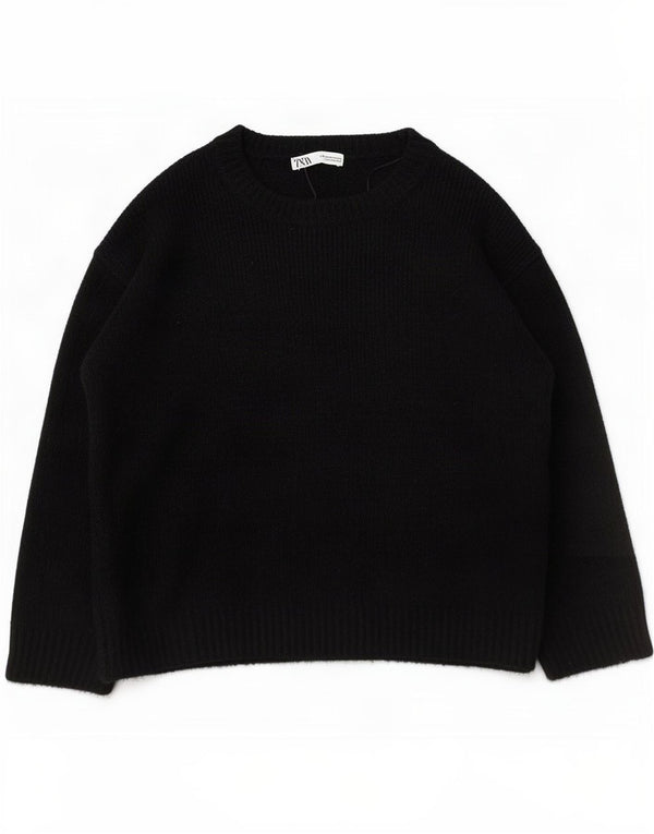 Pulover cu gât țestoasă supradimensionat pentru femei Zara UK 14 Medium Negru Acrilic